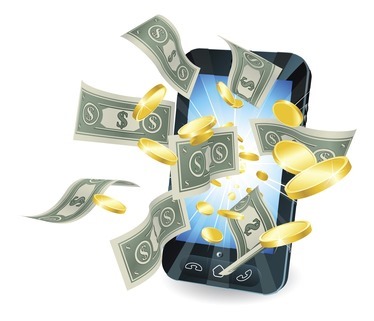 Money mobile phone concept