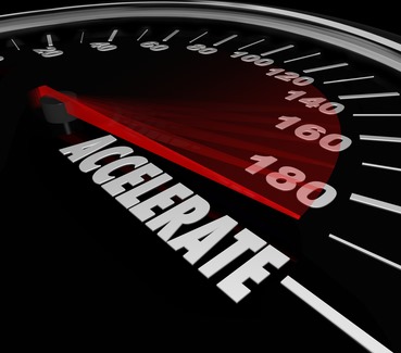 Accelerate Word Speedometer Faster Speed Racing Competition