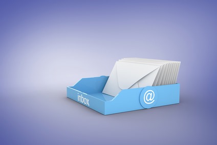 Composite image of blue inbox