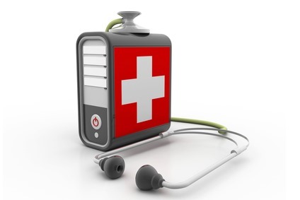 computer server and stethoscope 