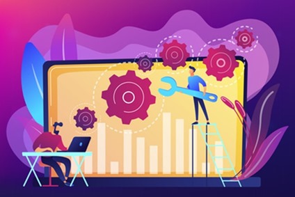 Computer troubleshooting concept vector illustration.